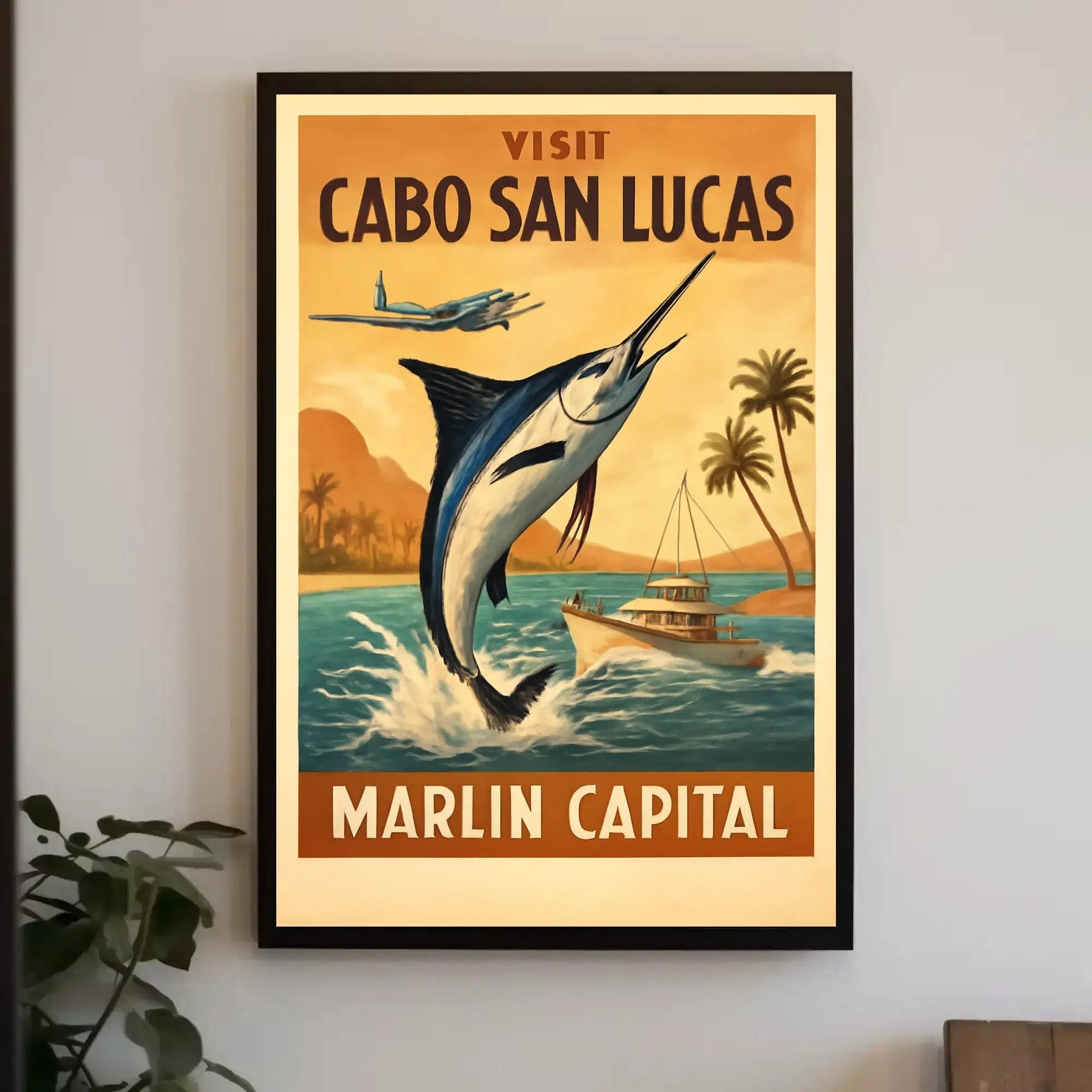 Cabo San Lucas Marlin Adventure Travel Poster PosterGoat