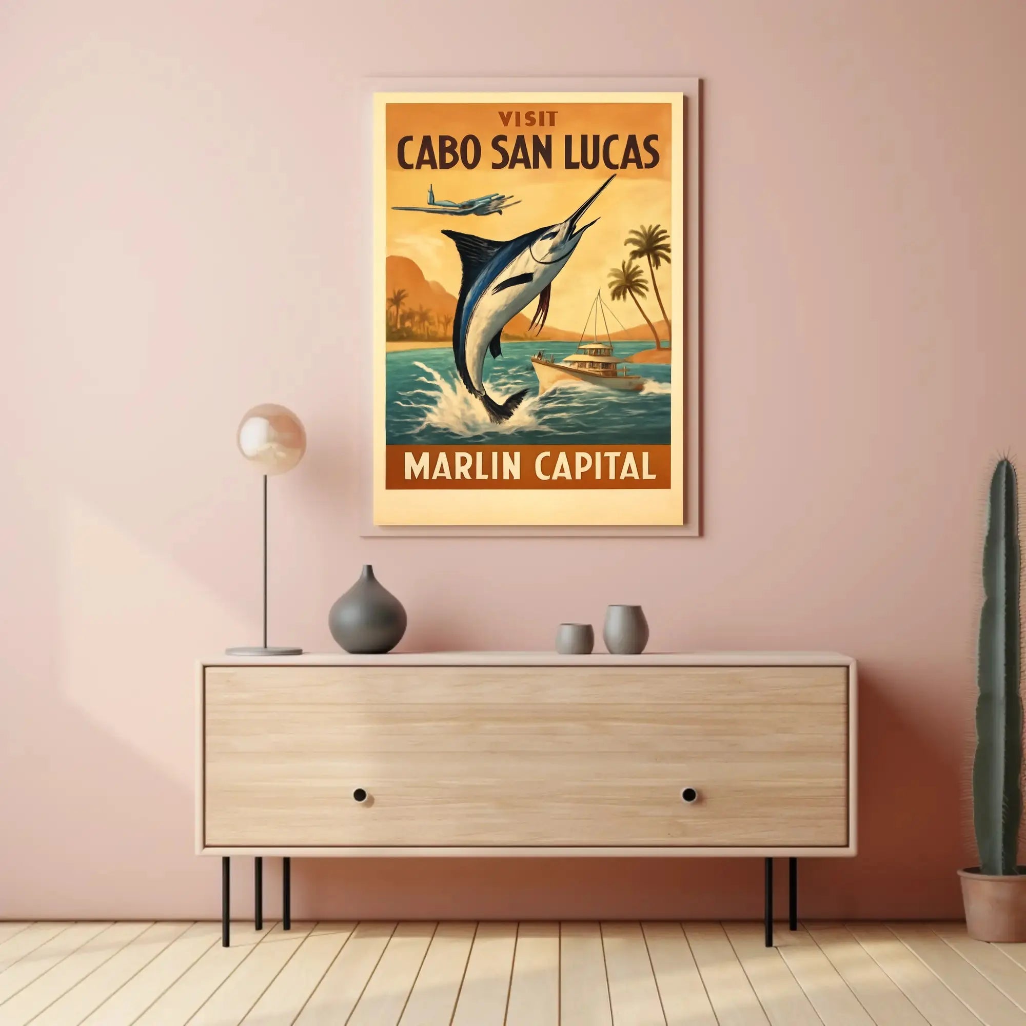 Cabo San Lucas Marlin Adventure Travel Poster PosterGoat