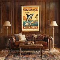 Cabo San Lucas Marlin Adventure Travel Poster PosterGoat