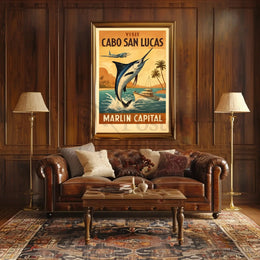 Cabo San Lucas Marlin Adventure Travel Poster PosterGoat