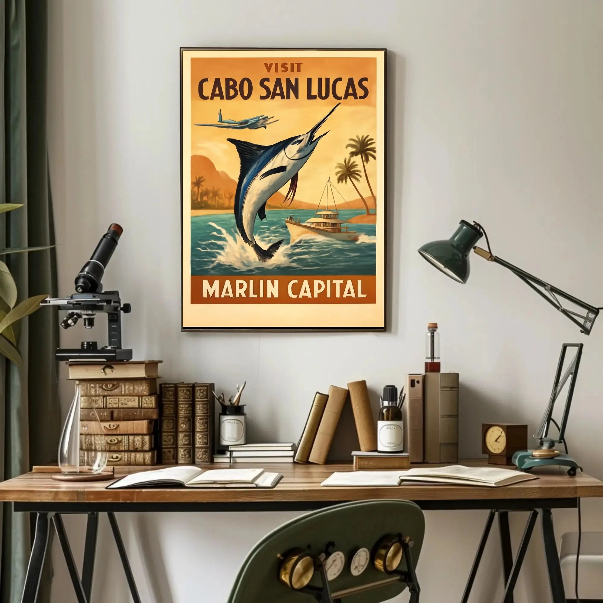 Cabo San Lucas Marlin Adventure Travel Poster PosterGoat