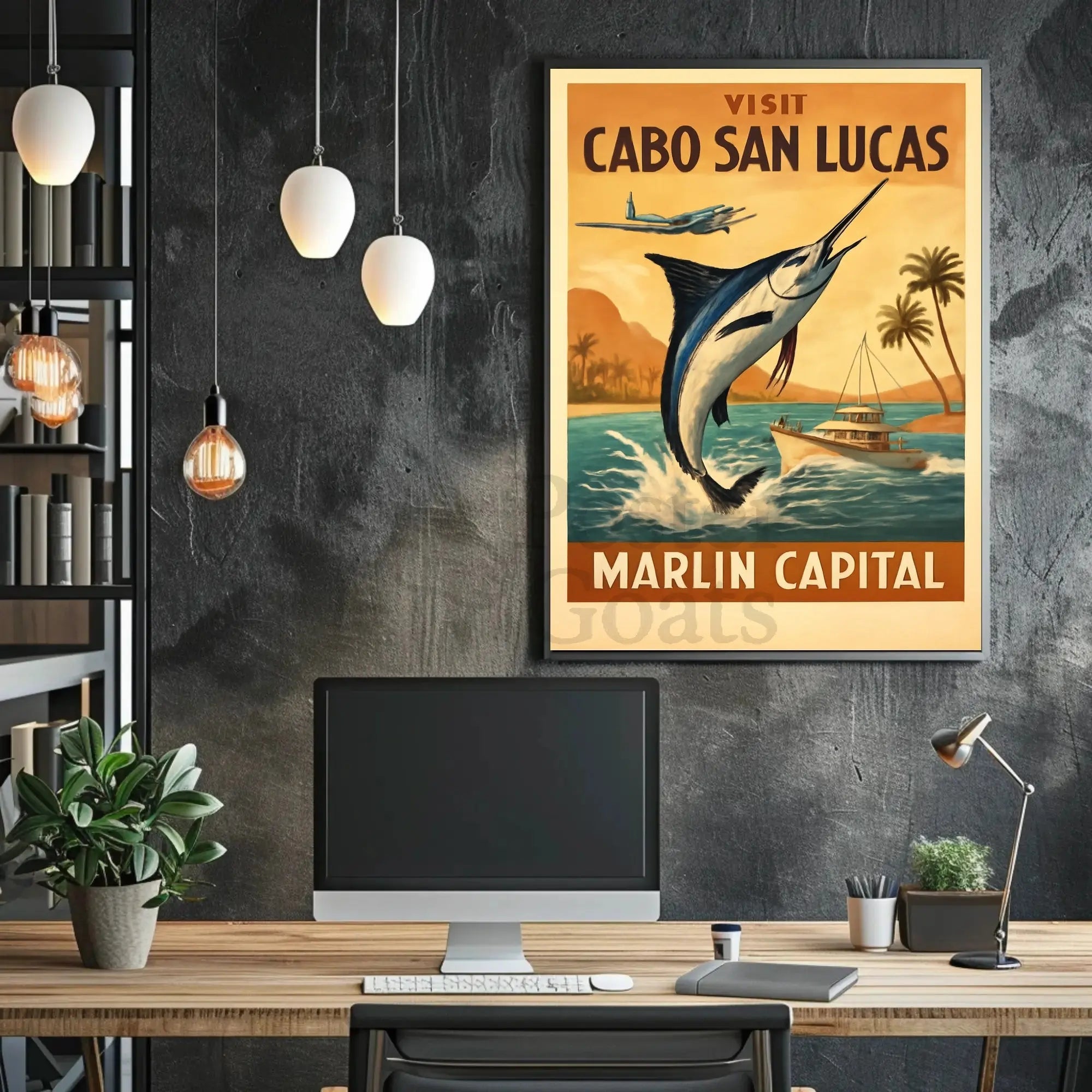 Cabo San Lucas Marlin Adventure Travel Poster PosterGoat