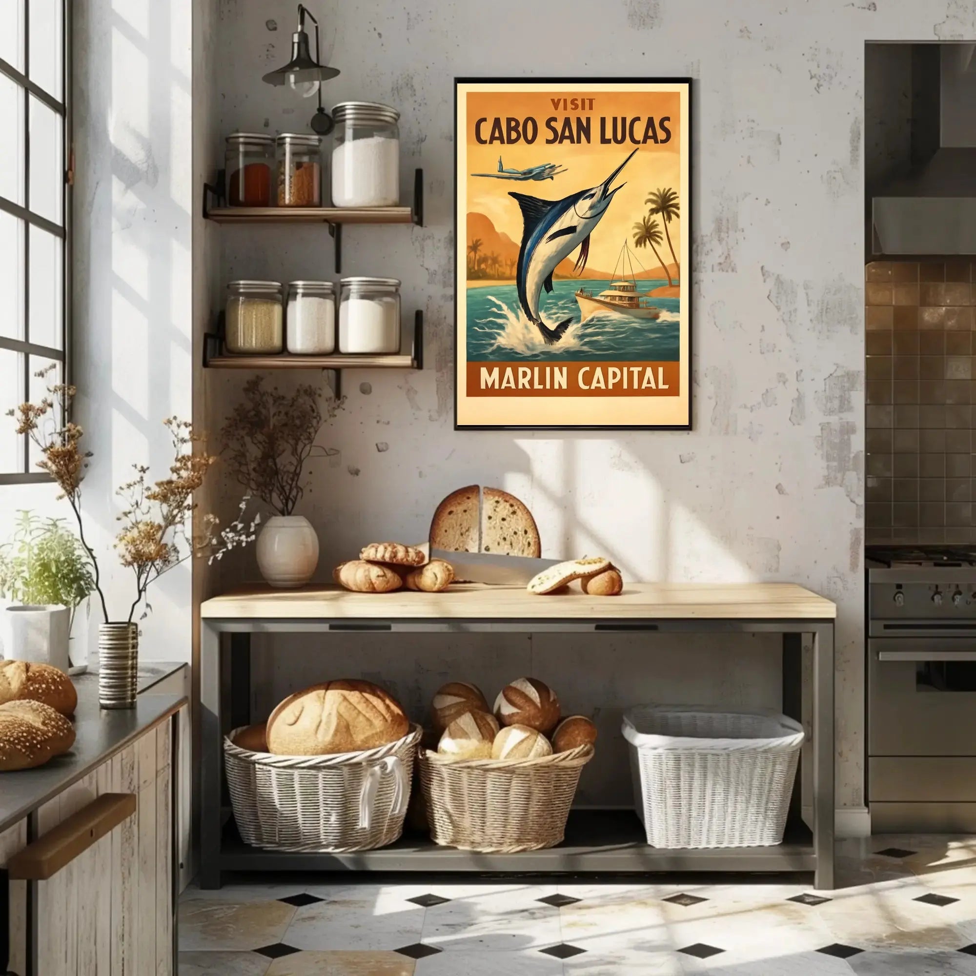 Cabo San Lucas Marlin Adventure Travel Poster PosterGoat