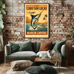 Cabo San Lucas Marlin Adventure Travel Poster PosterGoat