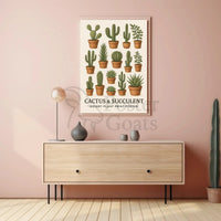 Cactus and Succulent Decor Desert Plant Art Poster PosterGoat
