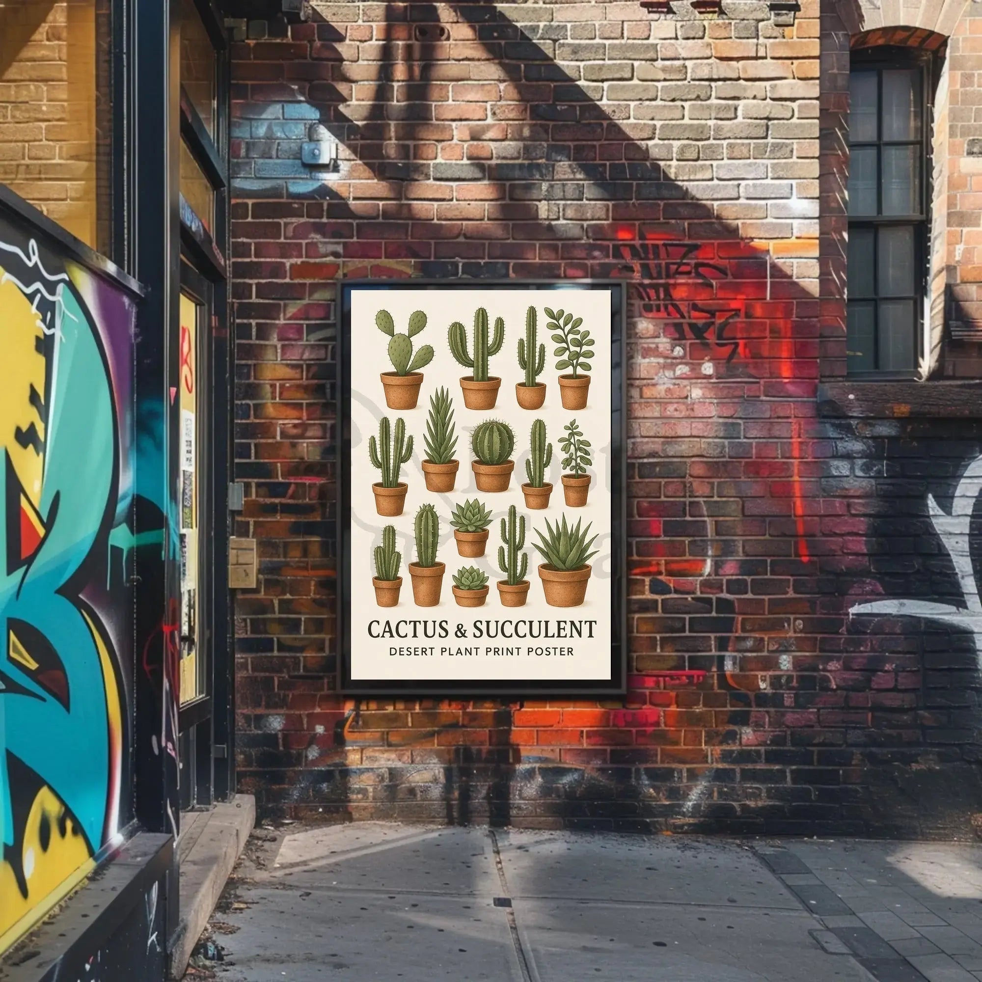 Cactus and Succulent Decor Desert Plant Art Poster PosterGoat