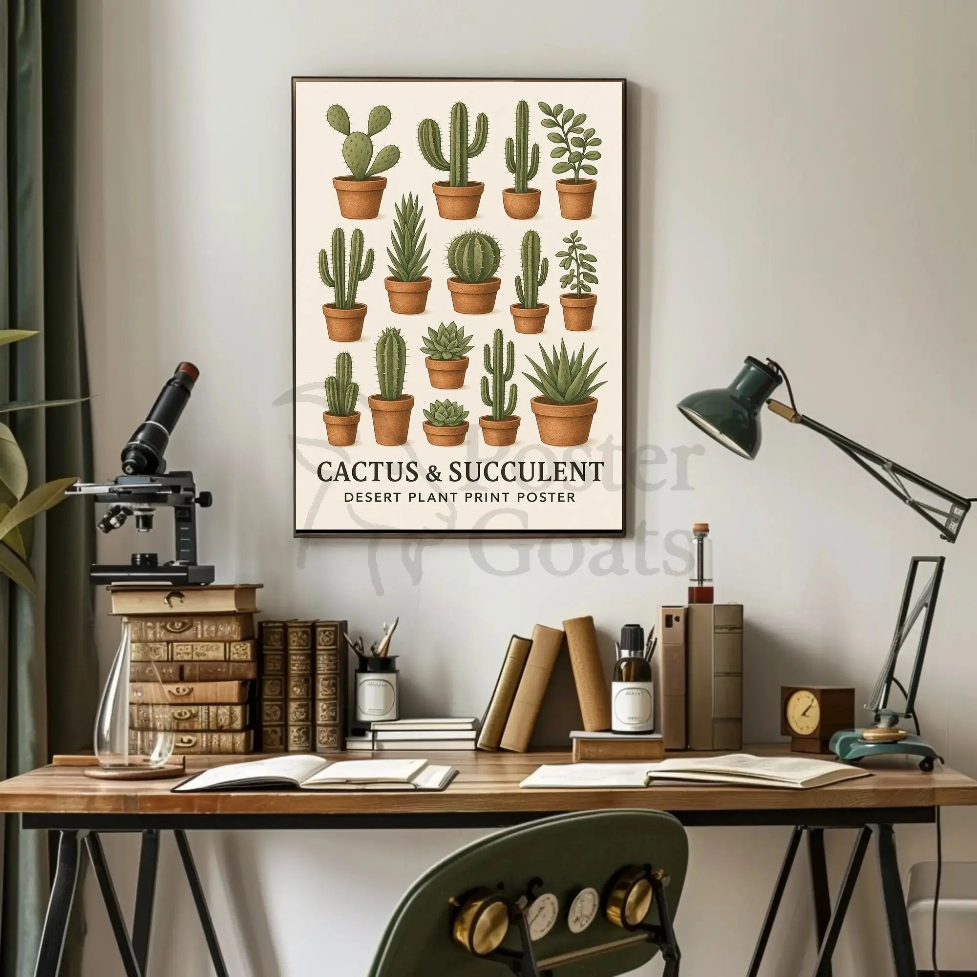 Cactus and Succulent Decor Desert Plant Art Poster PosterGoat