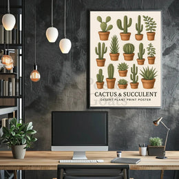 Cactus and Succulent Decor Desert Plant Art Poster PosterGoat