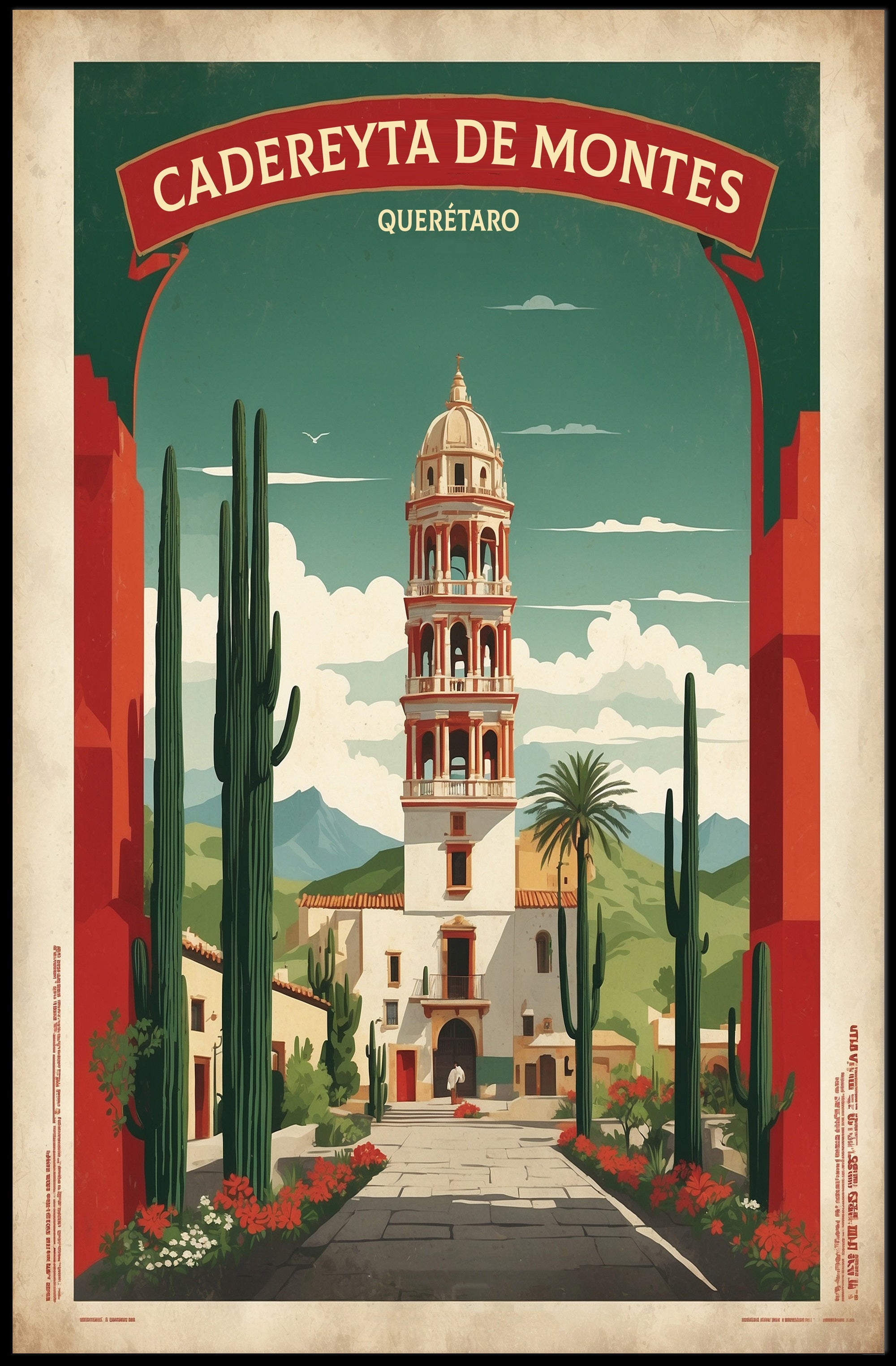 Cadereyta de Montes Vintage Travel Art Print Travel Poster PosterGoat