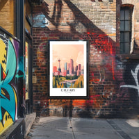Calgary Skyline Urban Fusion Modern Vintage Cityscape Poster PosterGoat