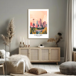 Calgary Skyline Urban Fusion Modern Vintage Cityscape Poster PosterGoat