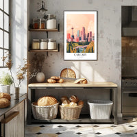 Calgary Skyline Urban Fusion Modern Vintage Cityscape Poster PosterGoat