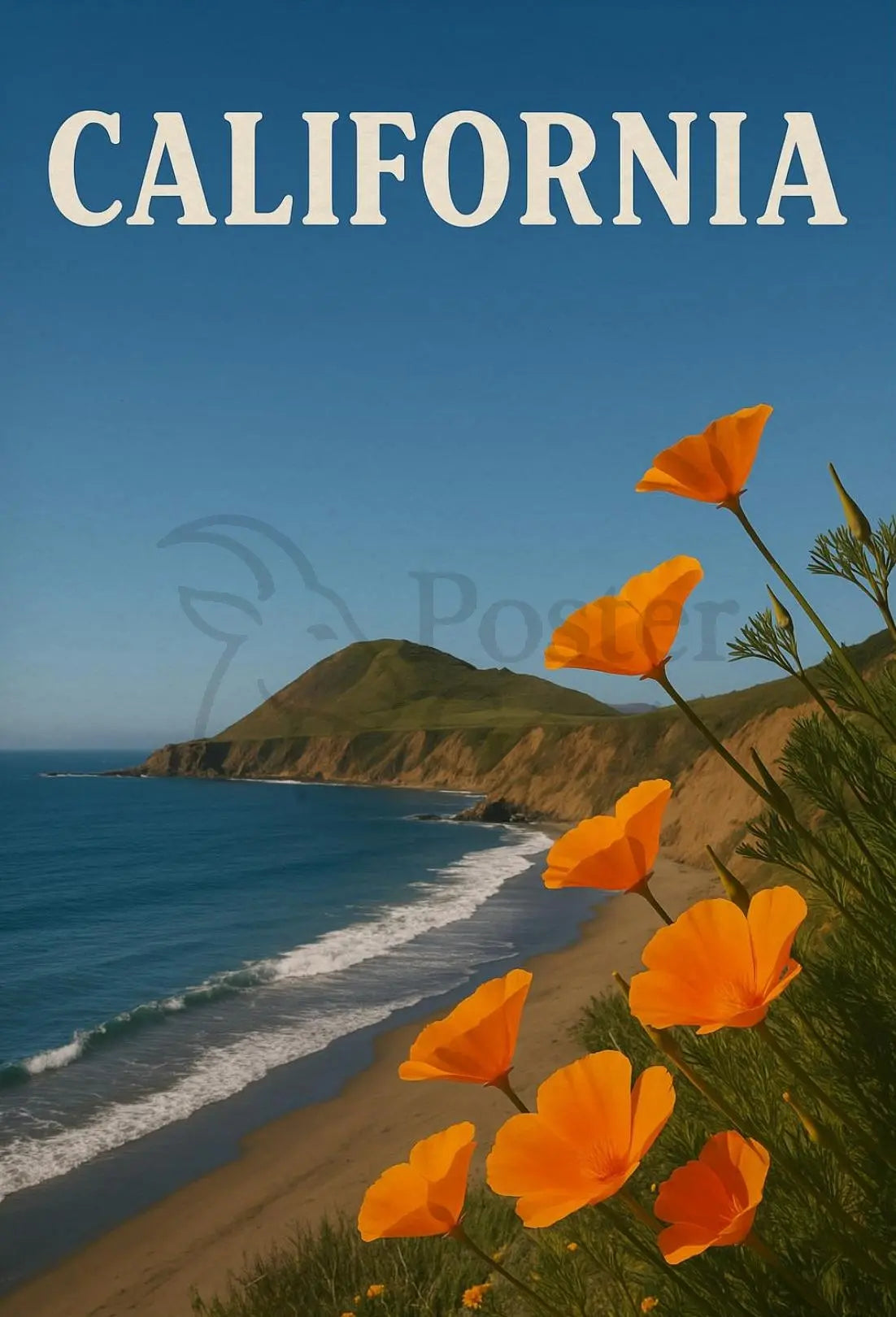 California Coastal Beauty Travel Poster PosterGoat