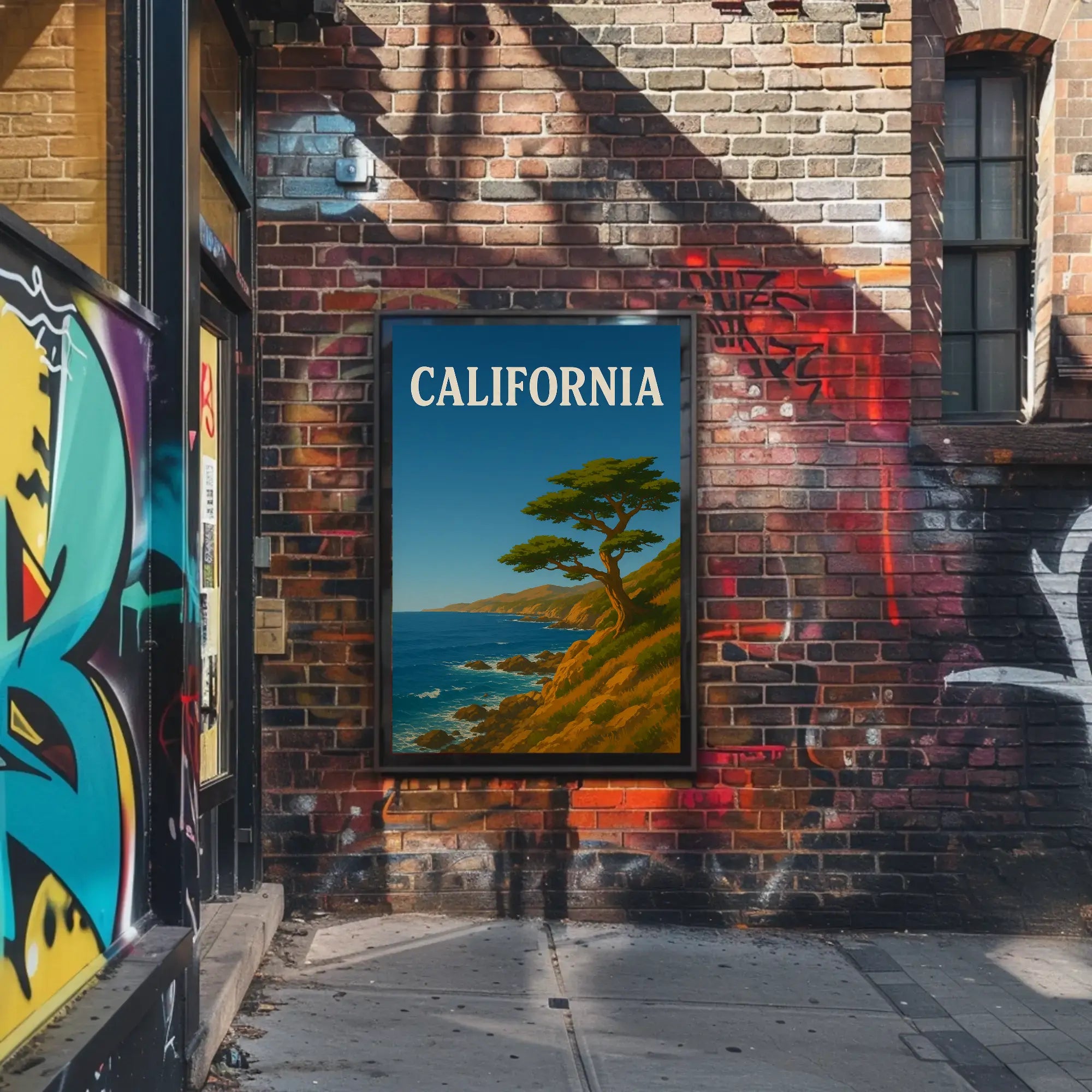 California Coastal Scene: Vintage Travel Poster PosterGoat