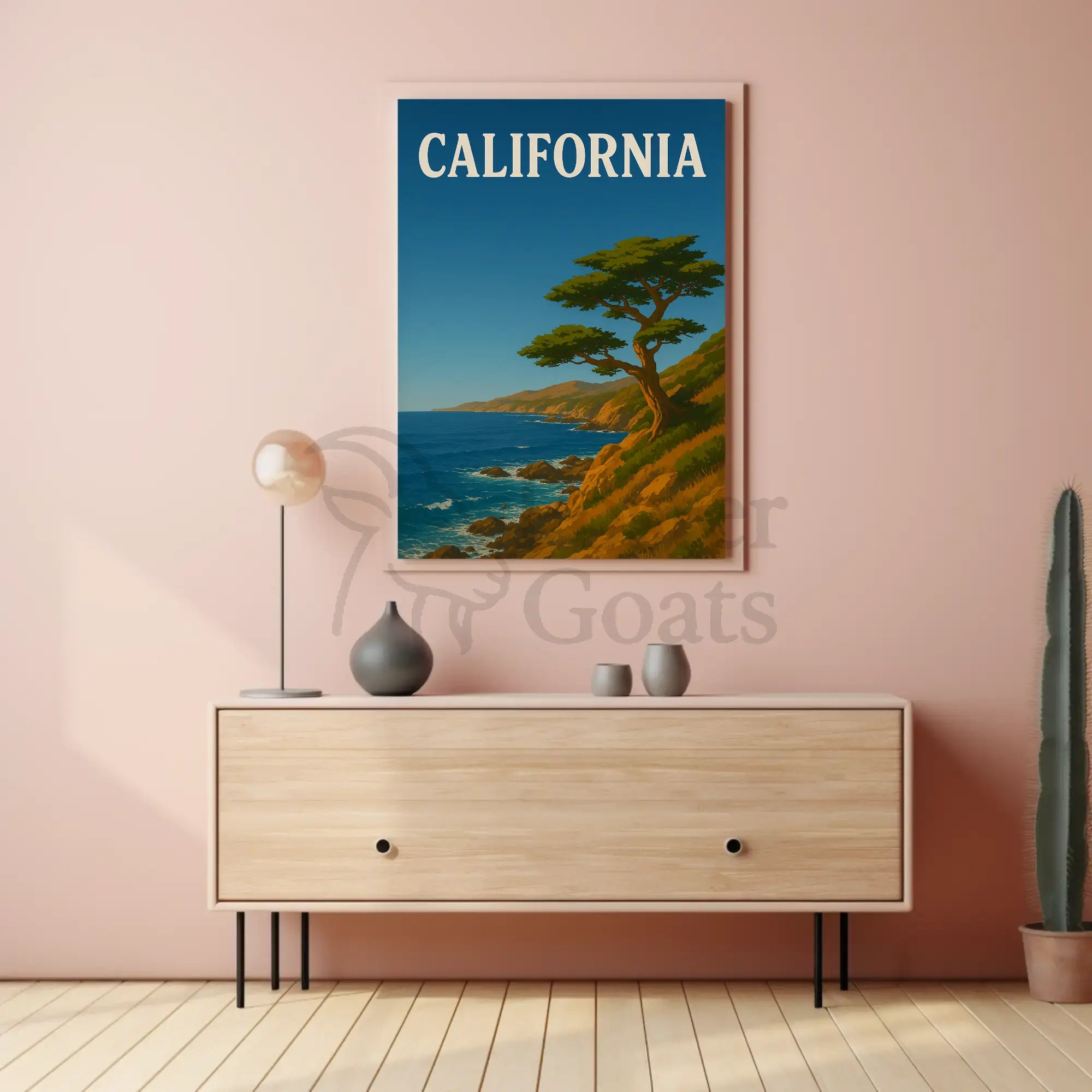 California Coastal Scene: Vintage Travel Poster PosterGoat
