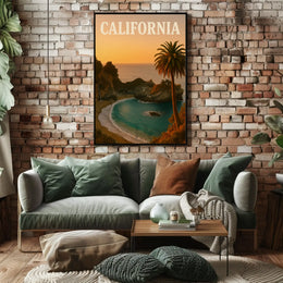 California Coastal Serenity Scenic Travel Poster PosterGoat