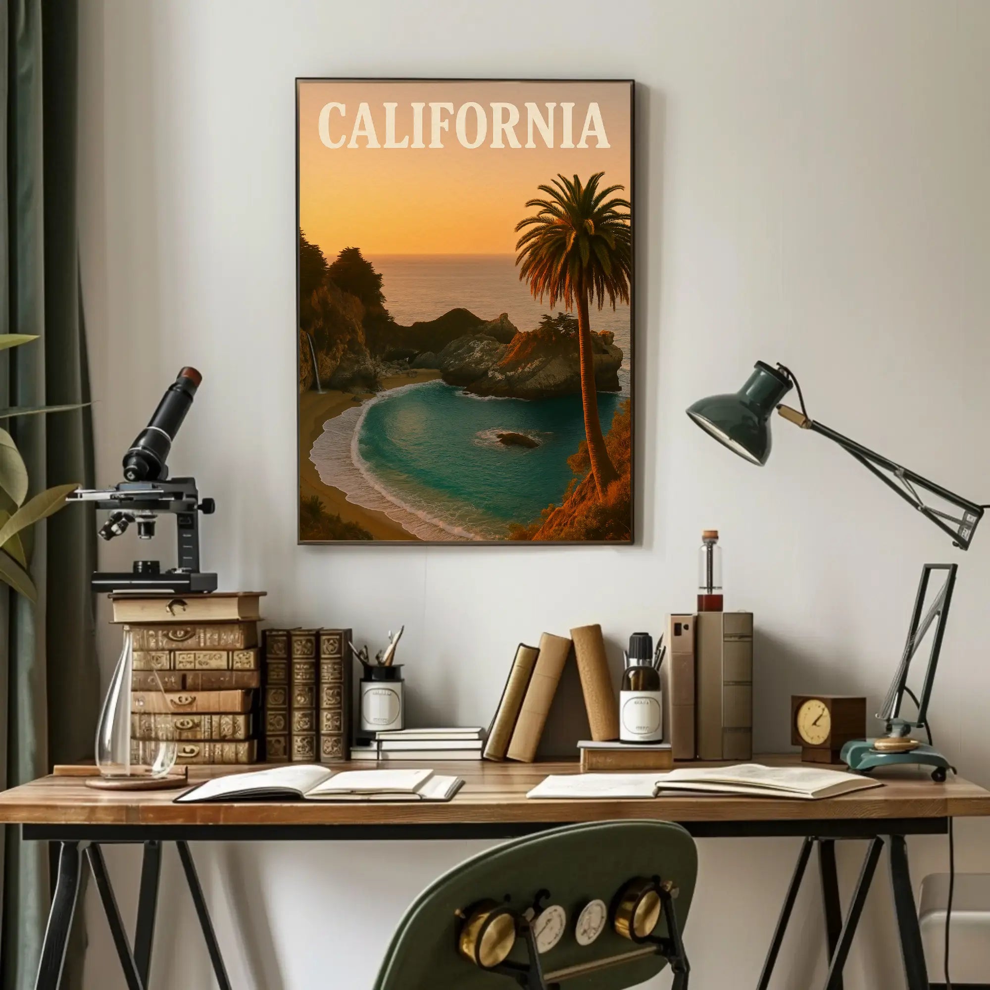 California Coastal Serenity Scenic Travel Poster PosterGoat
