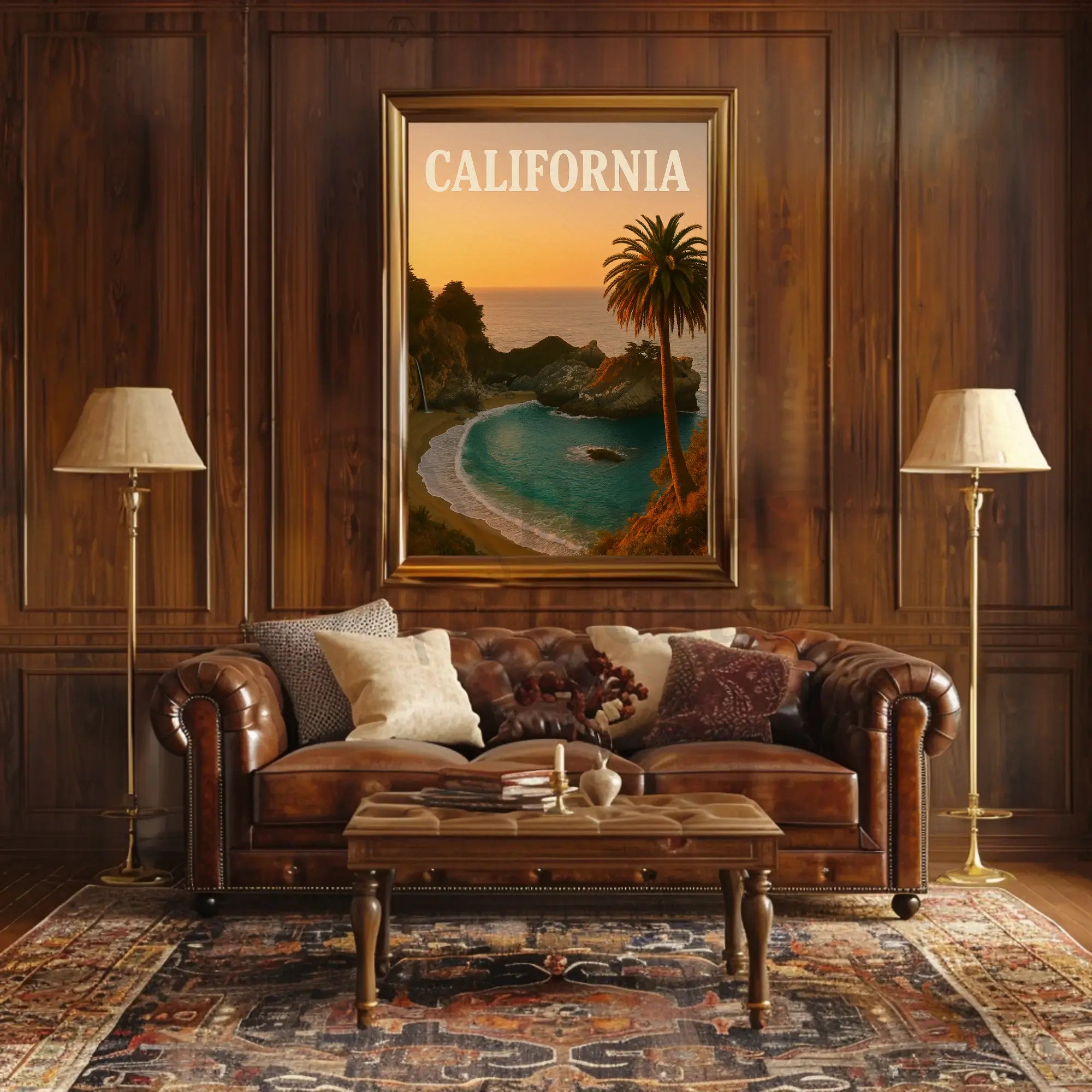 California Coastal Serenity Scenic Travel Poster PosterGoat