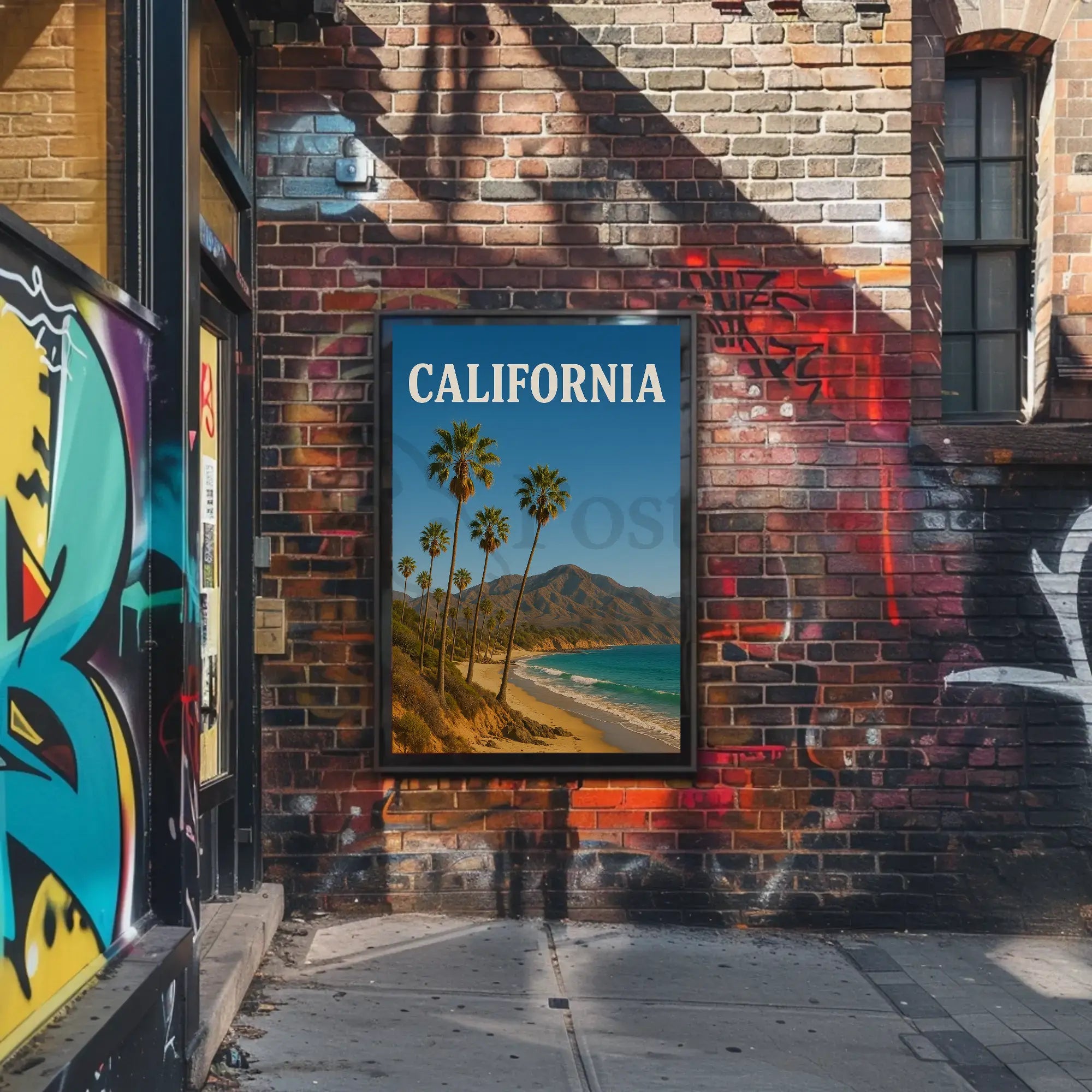 California Coastal Vintage Travel Poster PosterGoat