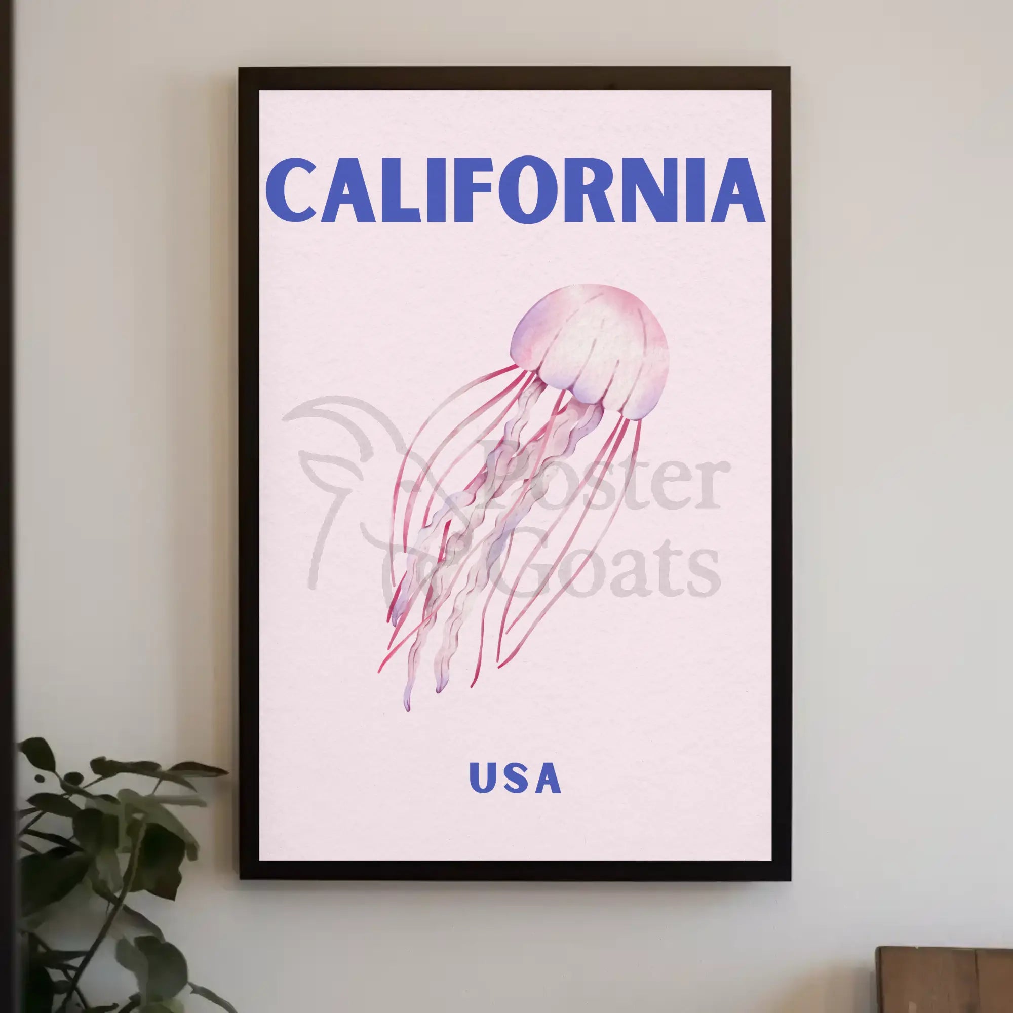 California Dream: Jellyfish Ocean Art Travel Poster PosterGoat