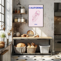 California Dream: Jellyfish Ocean Art Travel Poster PosterGoat