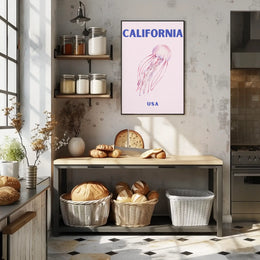 California Dream: Jellyfish Ocean Art Travel Poster PosterGoat