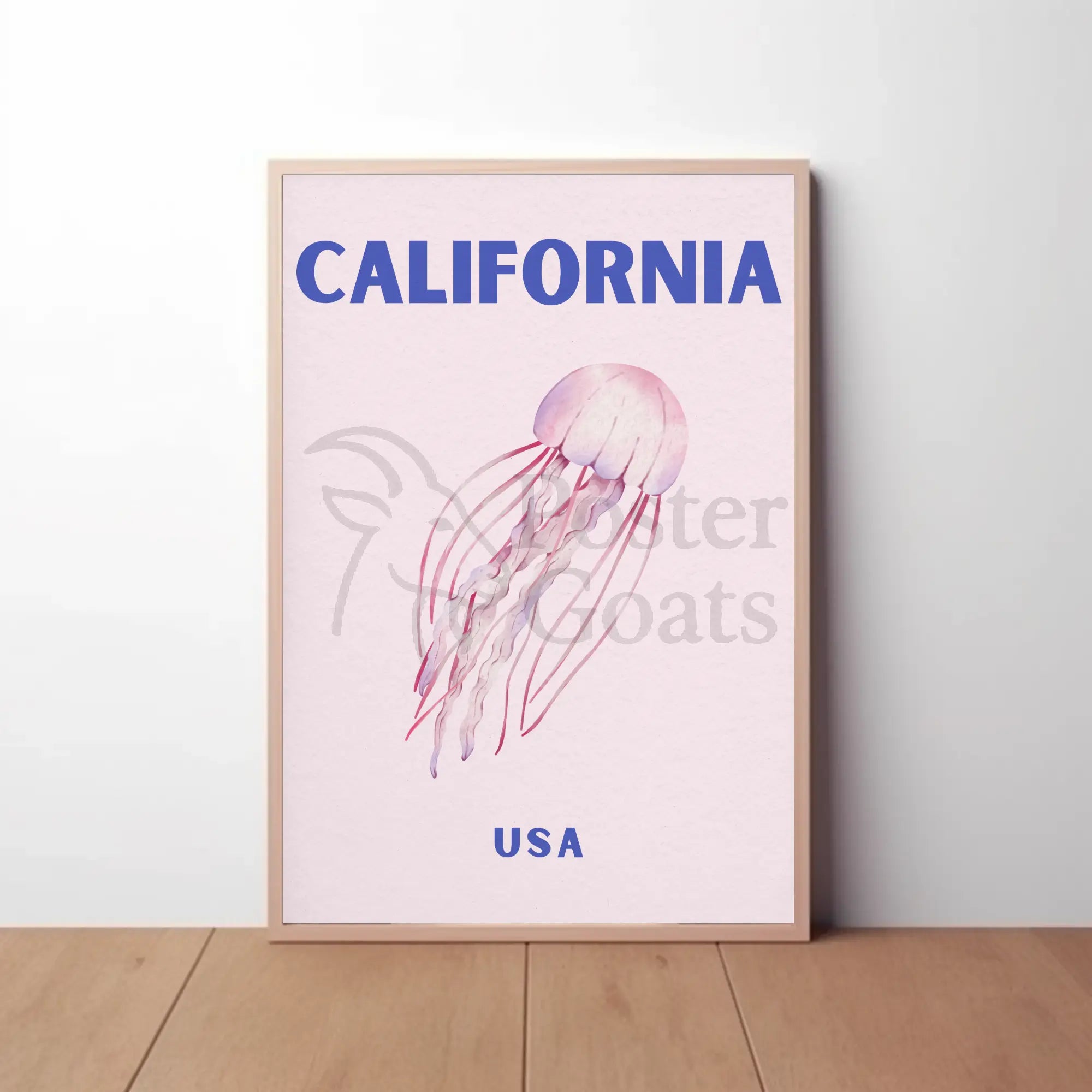 California Dream: Jellyfish Ocean Art Travel Poster PosterGoat