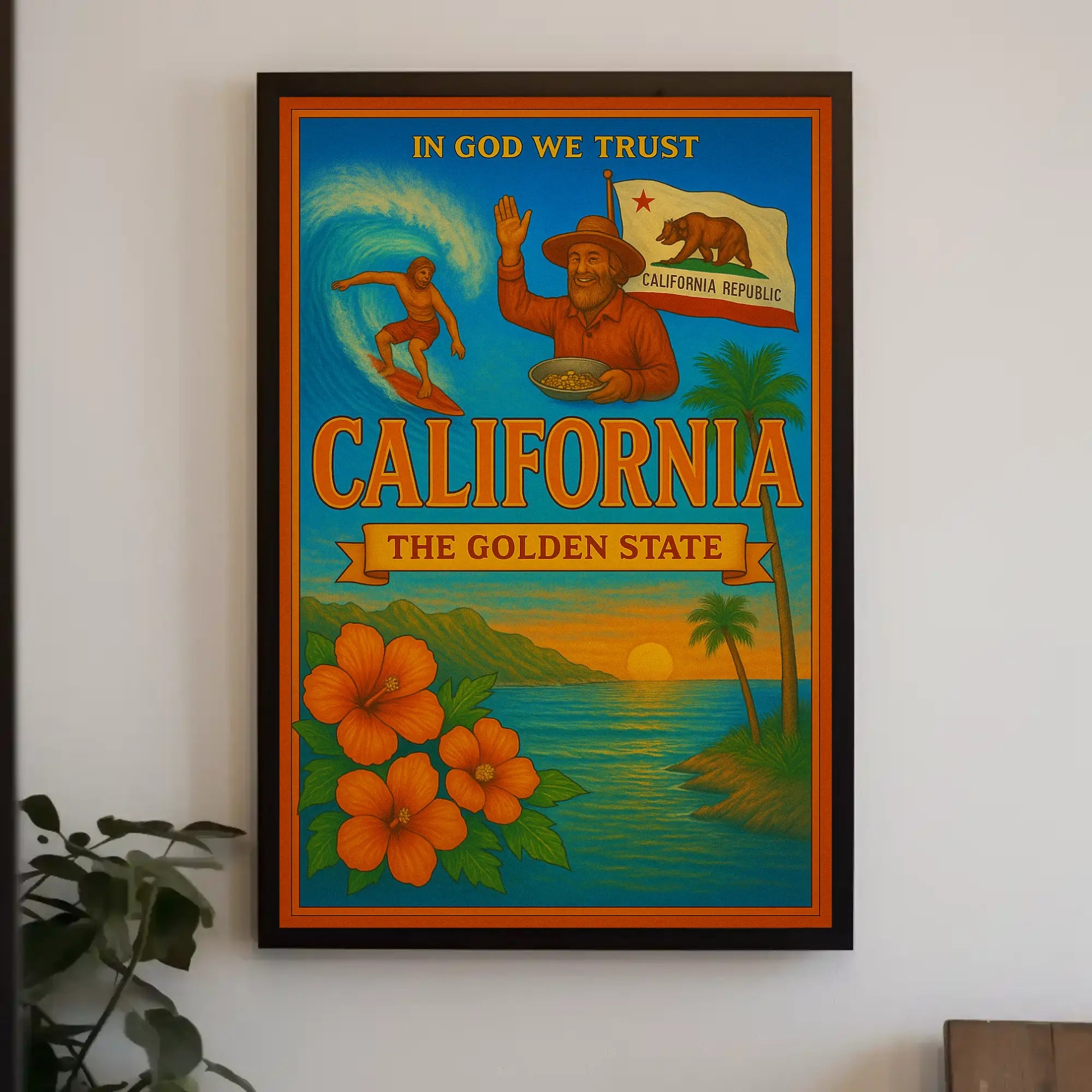 California Dreaming Adventure Vintage Travel Poster PosterGoat