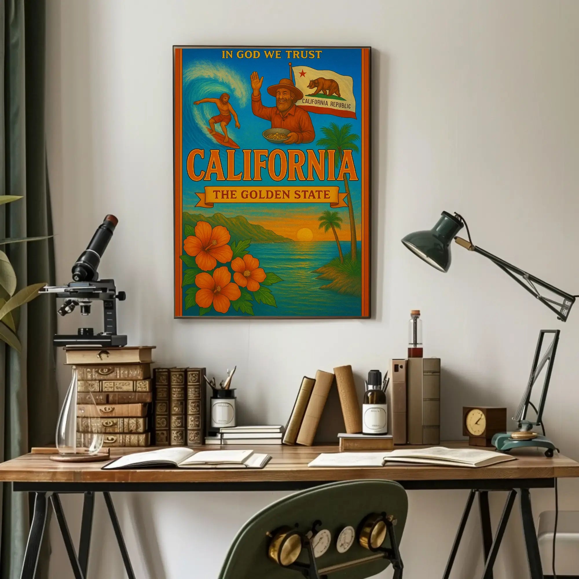 California Dreaming Adventure Vintage Travel Poster PosterGoat