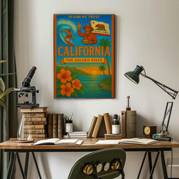 California Dreaming Adventure Vintage Travel Poster PosterGoat