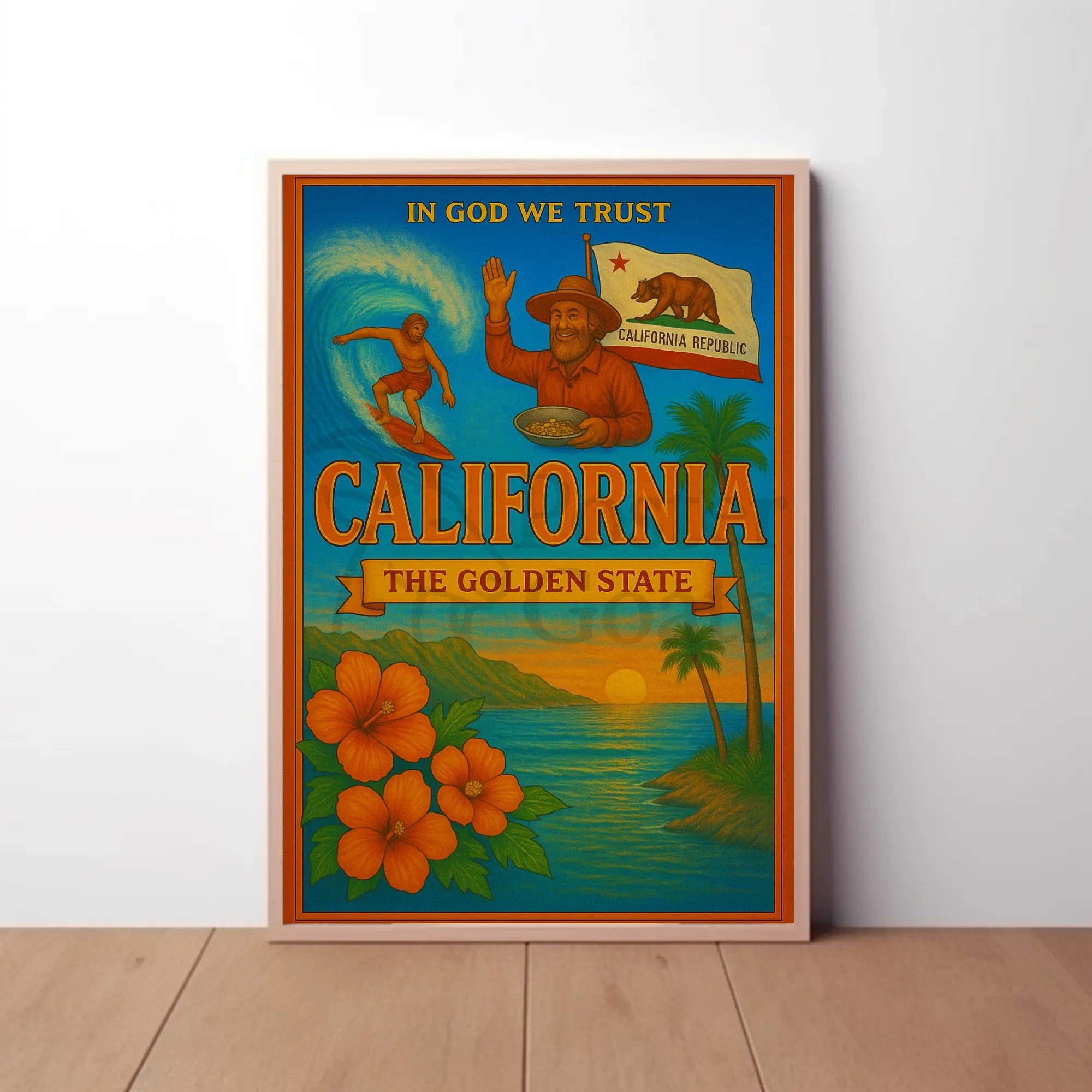 California Dreaming Adventure Vintage Travel Poster PosterGoat