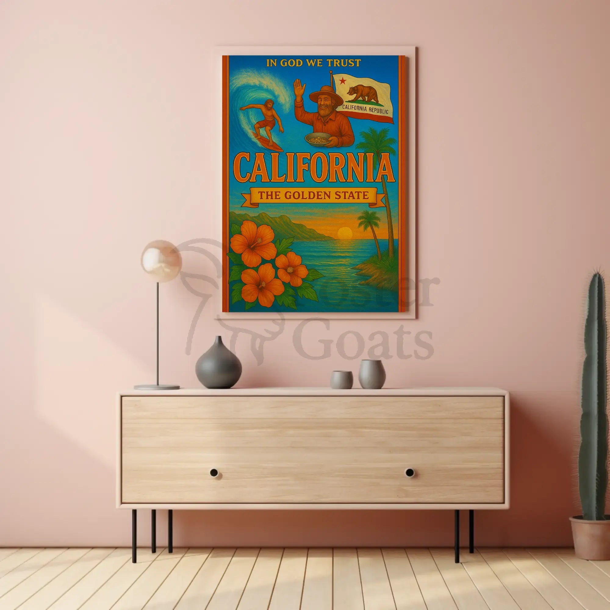 California Dreaming Adventure Vintage Travel Poster PosterGoat