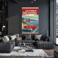 California Dreaming Red Convertible Travel Poster PosterGoat