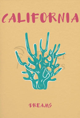 California Dreams Vintage Style Desert Artistic Poster PosterGoat