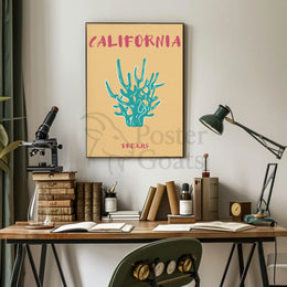 California Dreams Vintage Style Desert Artistic Poster PosterGoat