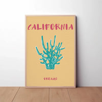 California Dreams Vintage Style Desert Artistic Poster PosterGoat