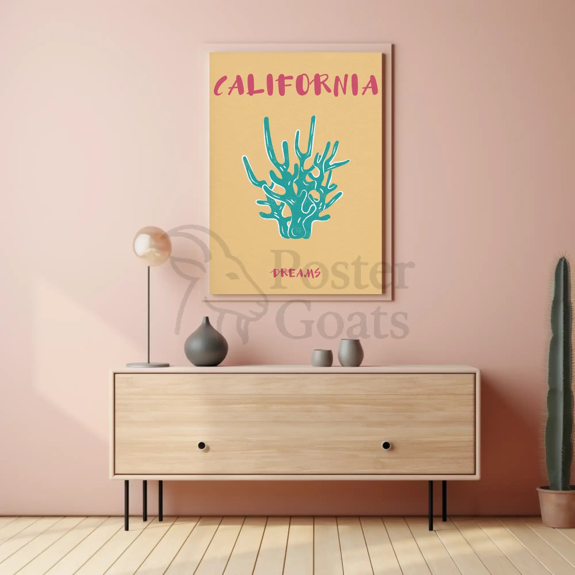California Dreams Vintage Style Desert Artistic Poster PosterGoat