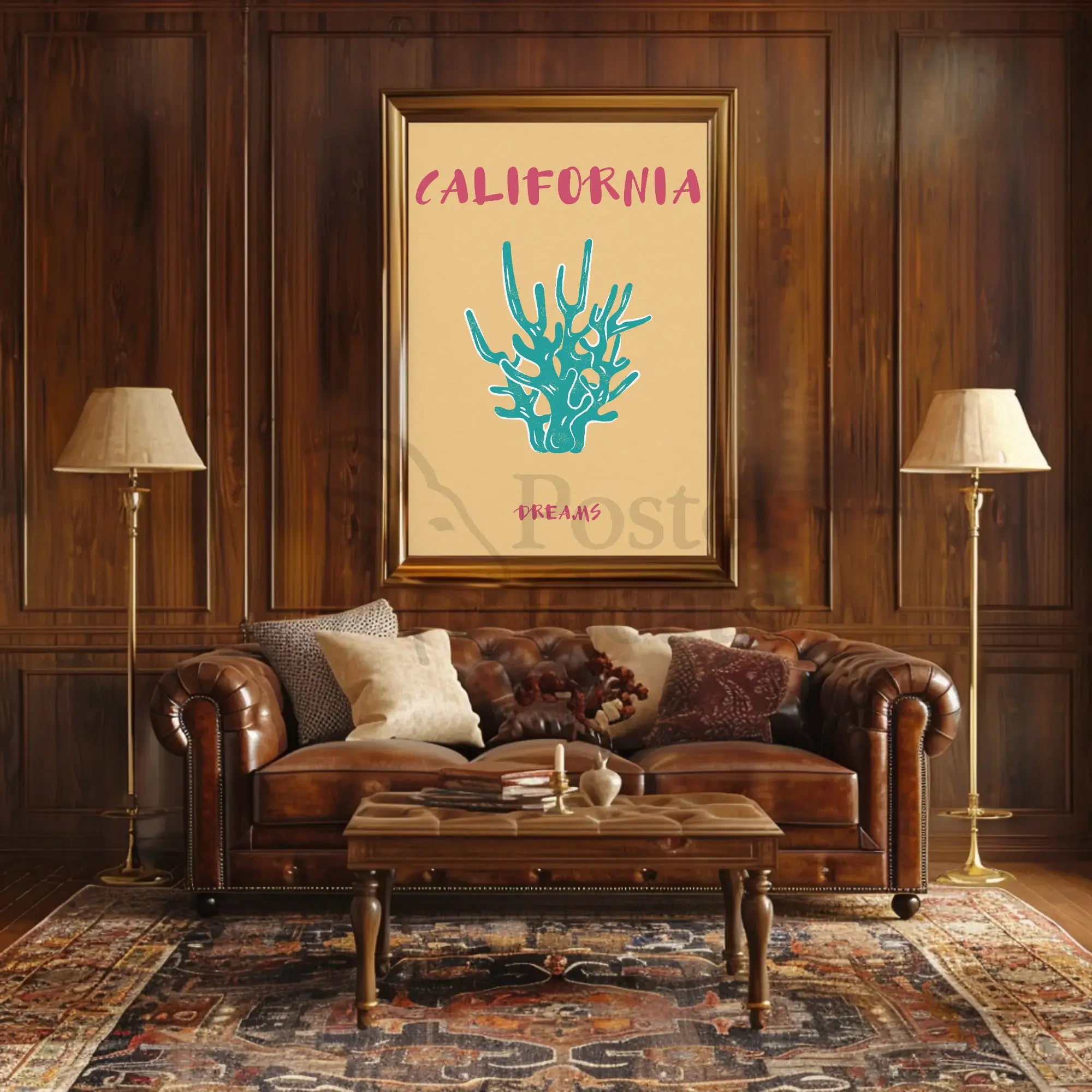 California Dreams Vintage Style Desert Artistic Poster PosterGoat