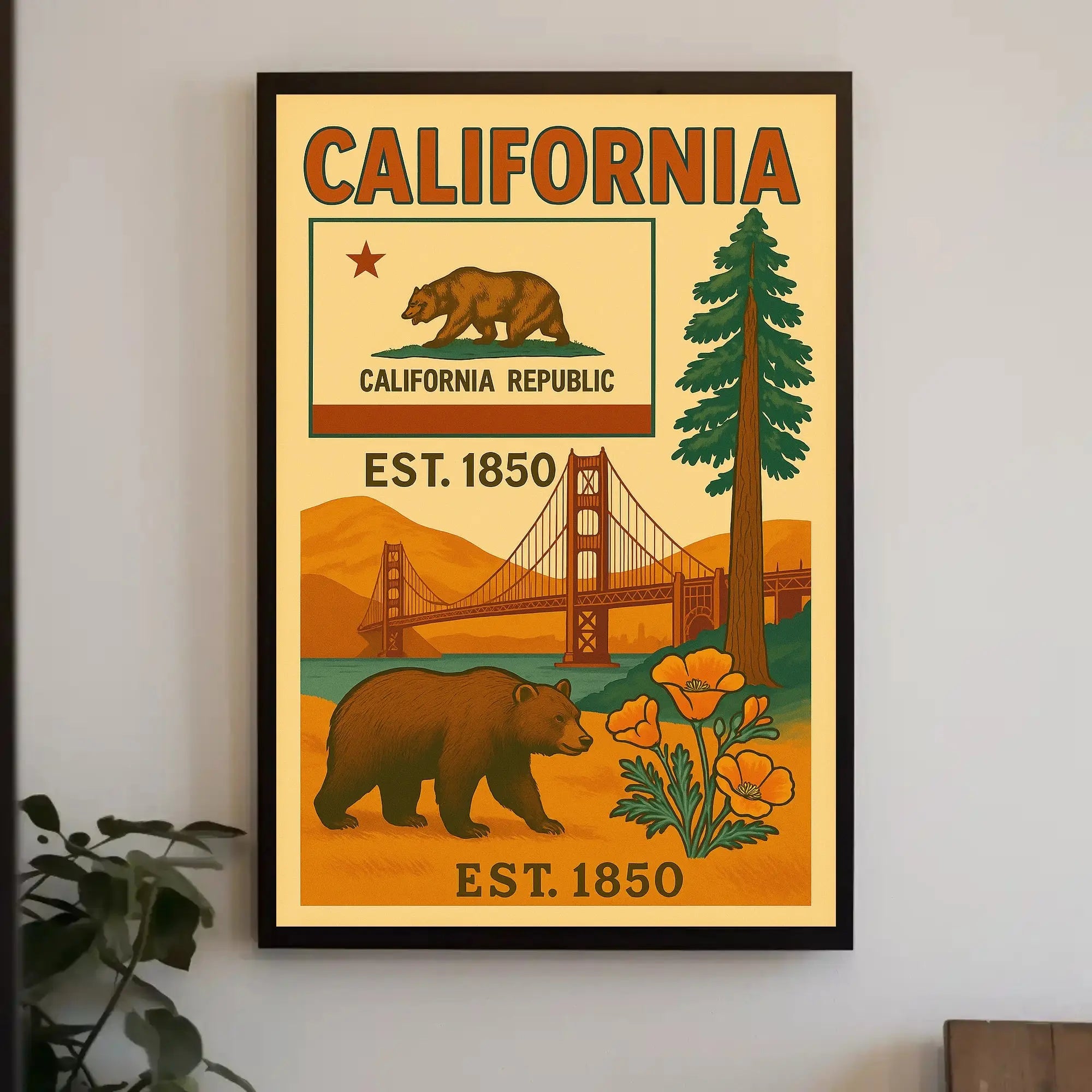 California Heritage Vintage Travel Poster PosterGoat