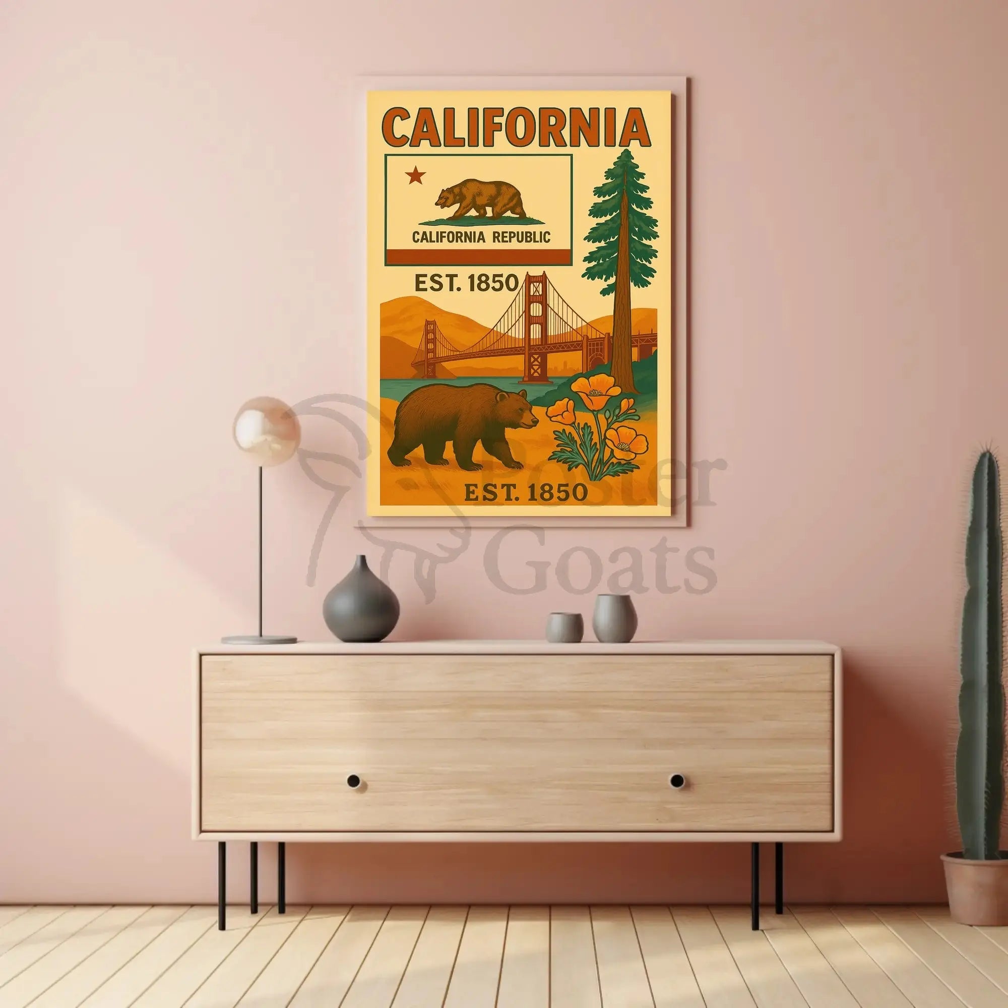 California Heritage Vintage Travel Poster PosterGoat