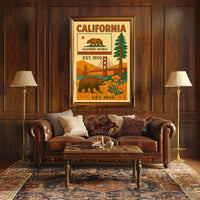 California Heritage Vintage Travel Poster PosterGoat
