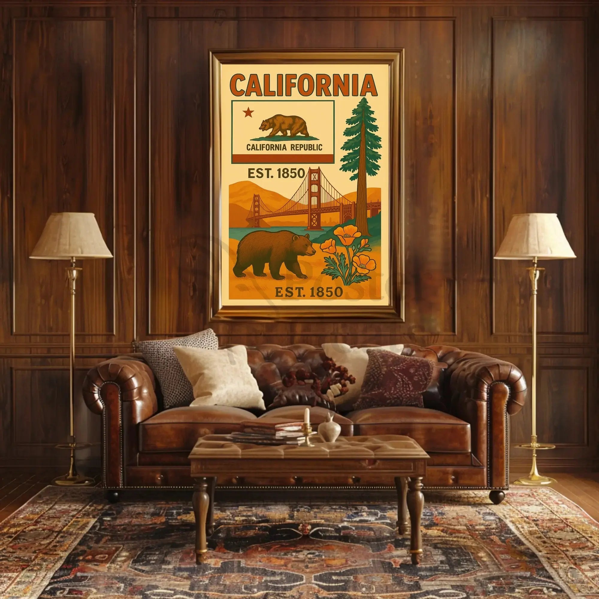 California Heritage Vintage Travel Poster PosterGoat