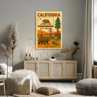 California Heritage Vintage Travel Poster PosterGoat