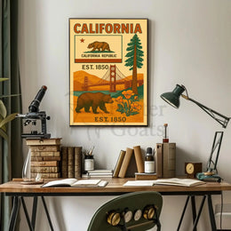 California Heritage Vintage Travel Poster PosterGoat