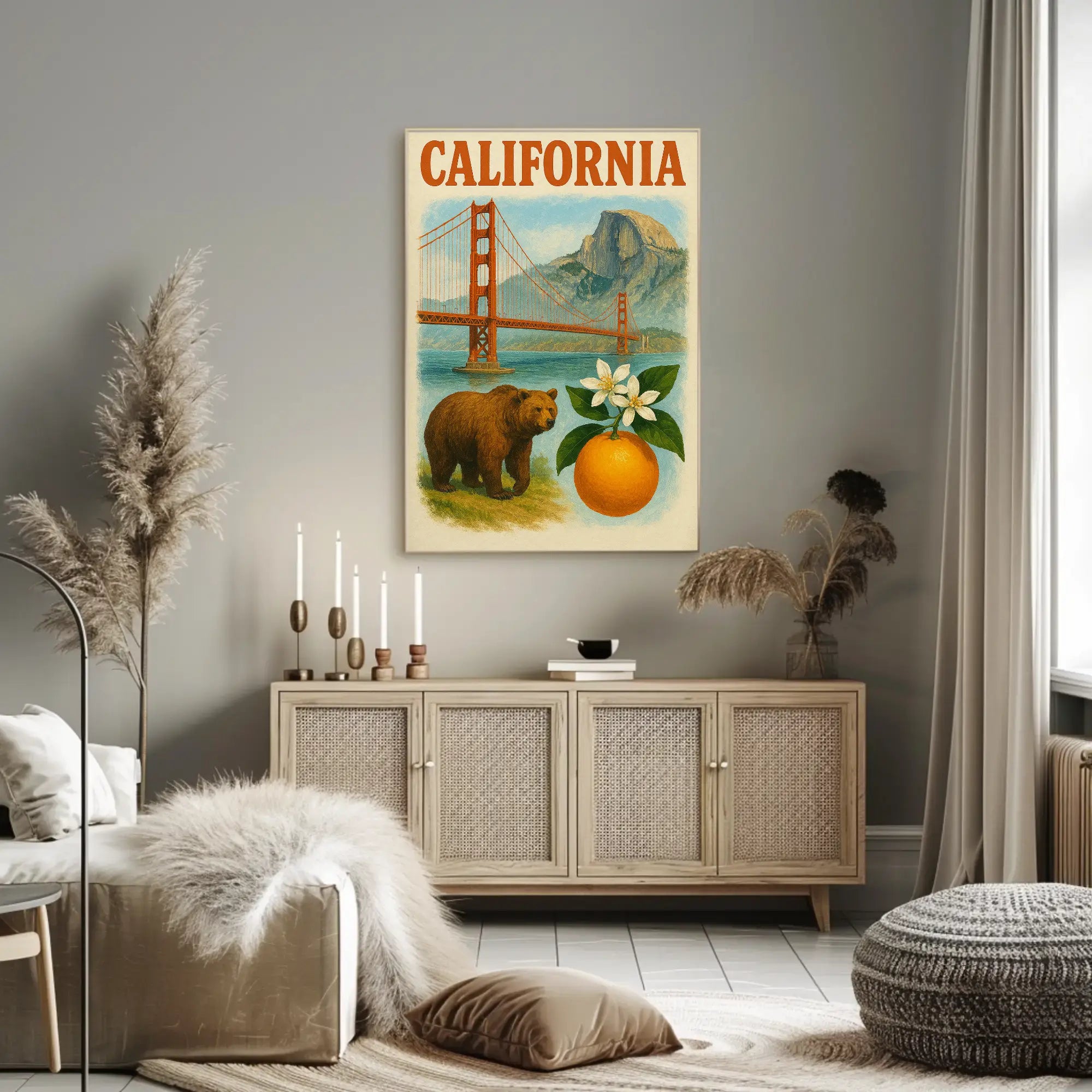 California Landmarks Vintage Travel Poster PosterGoat