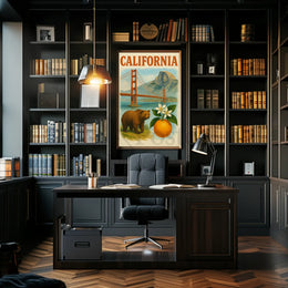 California Landmarks Vintage Travel Poster PosterGoat
