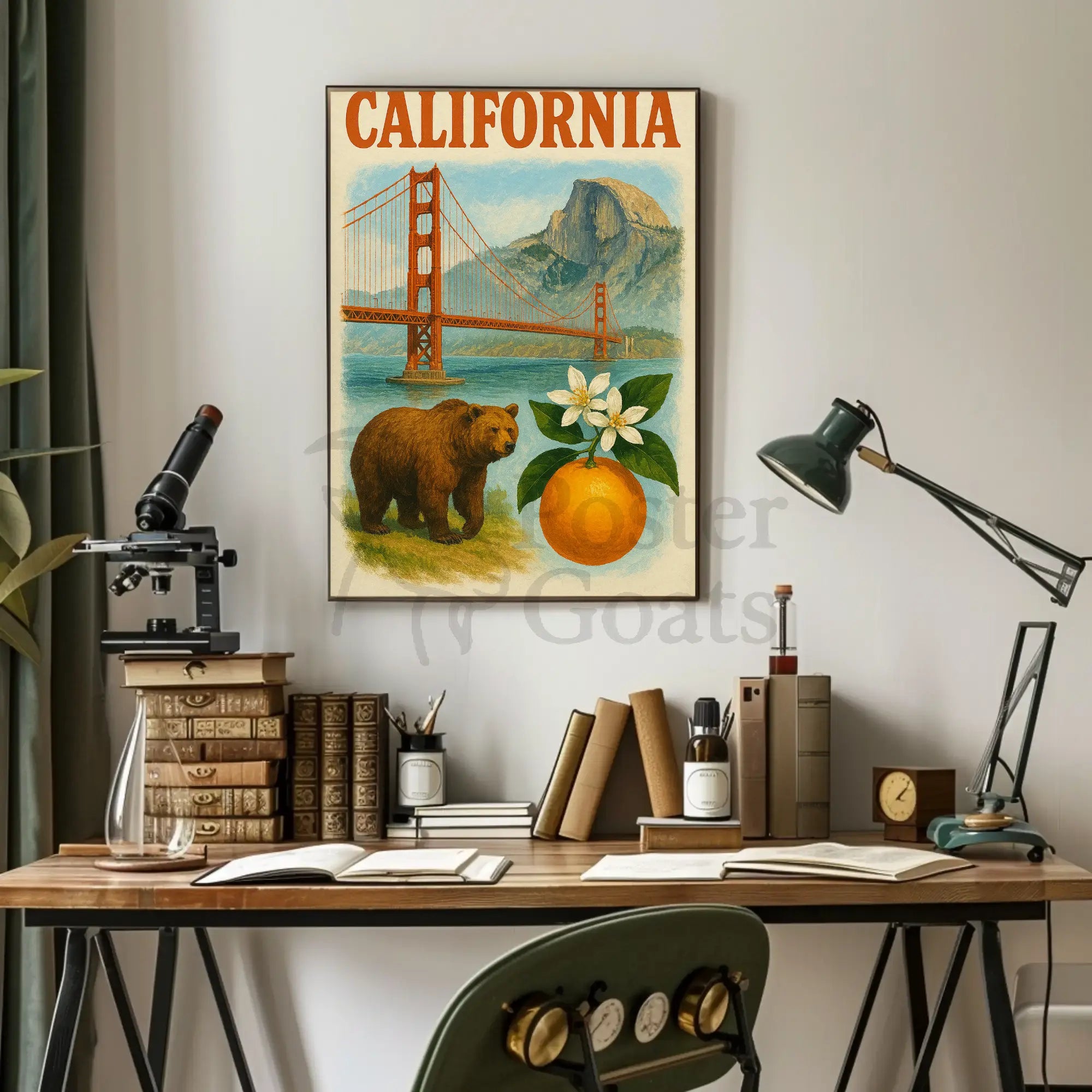 California Landmarks Vintage Travel Poster PosterGoat