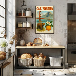 California Landmarks Vintage Travel Poster PosterGoat