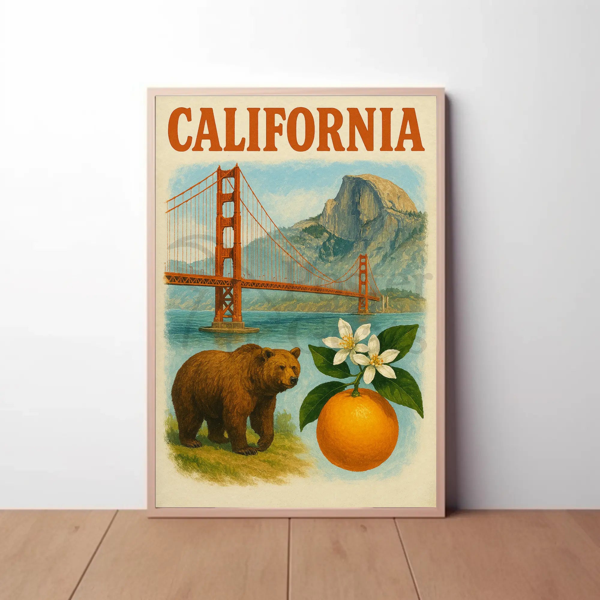 California Landmarks Vintage Travel Poster PosterGoat