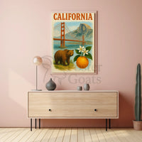 California Landmarks Vintage Travel Poster PosterGoat